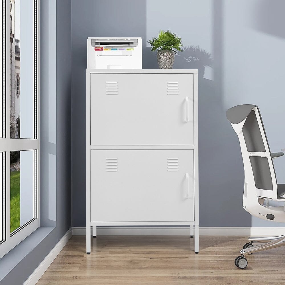 Sleek White Two-Door File Cabinet for Modern Storage Solutions Living and Home