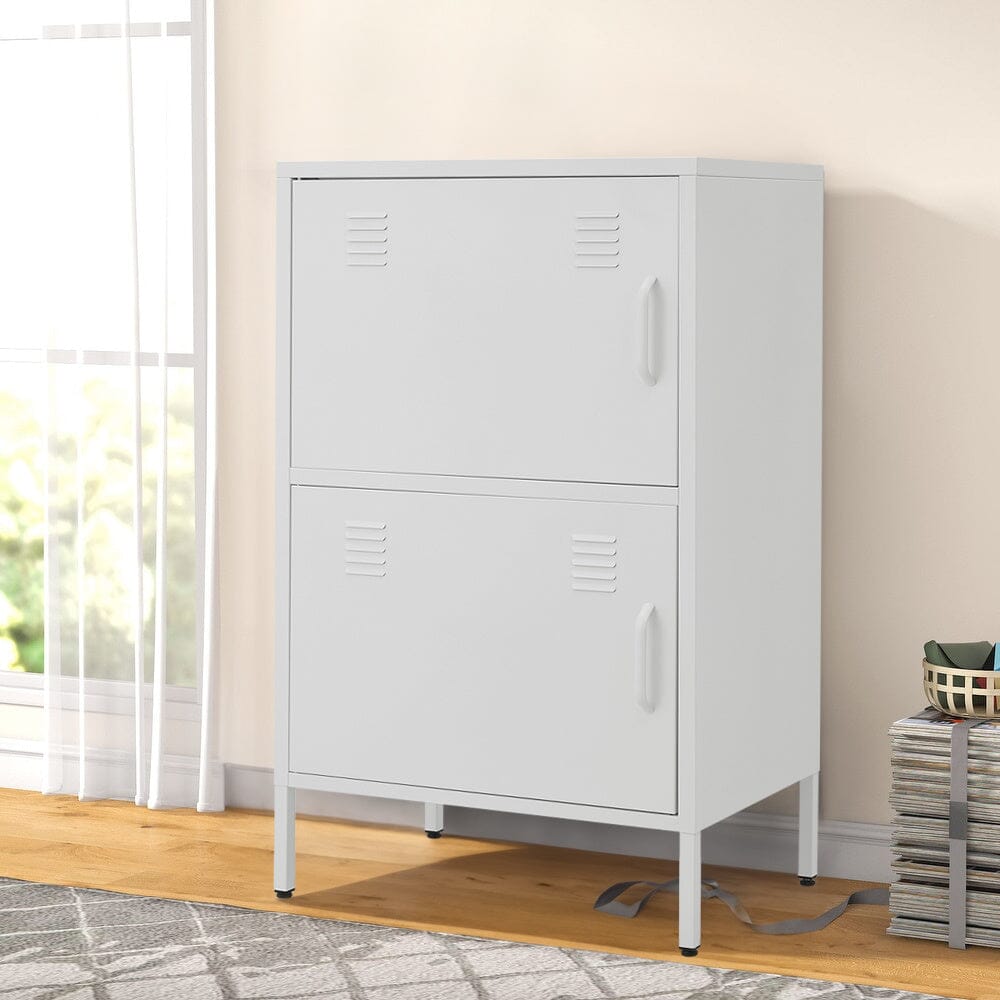 Sleek White Two-Door File Cabinet for Modern Storage Solutions Living and Home