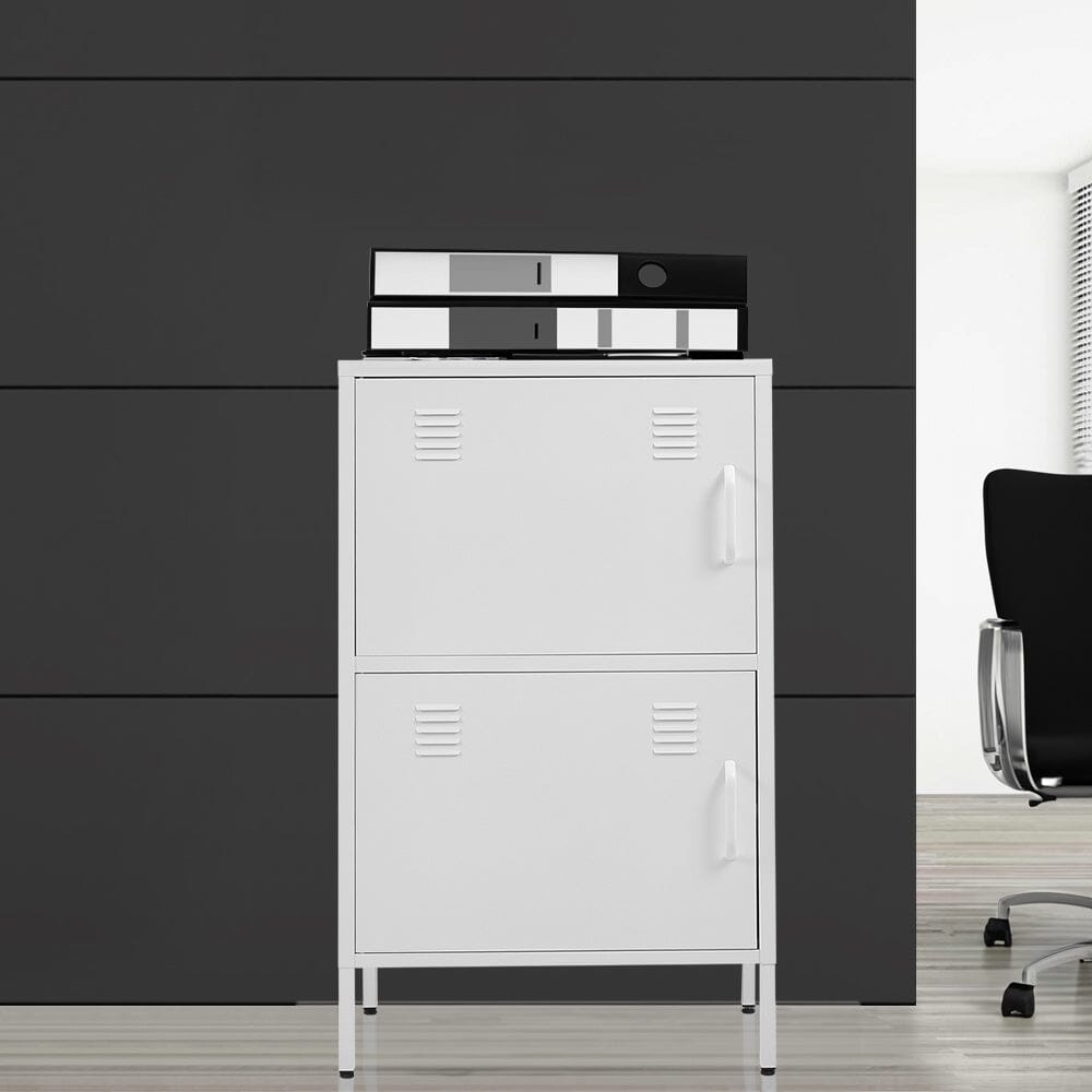 Sleek White Two-Door File Cabinet for Modern Storage Solutions Living and Home