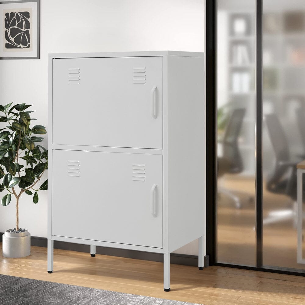 Sleek White Two-Door File Cabinet for Modern Storage Solutions Living and Home
