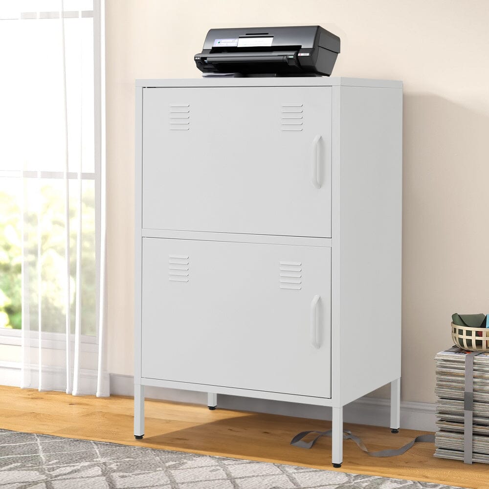Sleek White Two-Door File Cabinet for Modern Storage Solutions Living and Home