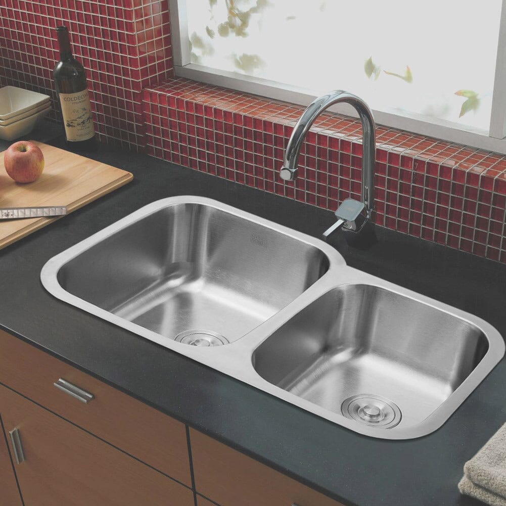 Built-In Stainless Steel Double Kitchen Sink Living and Home