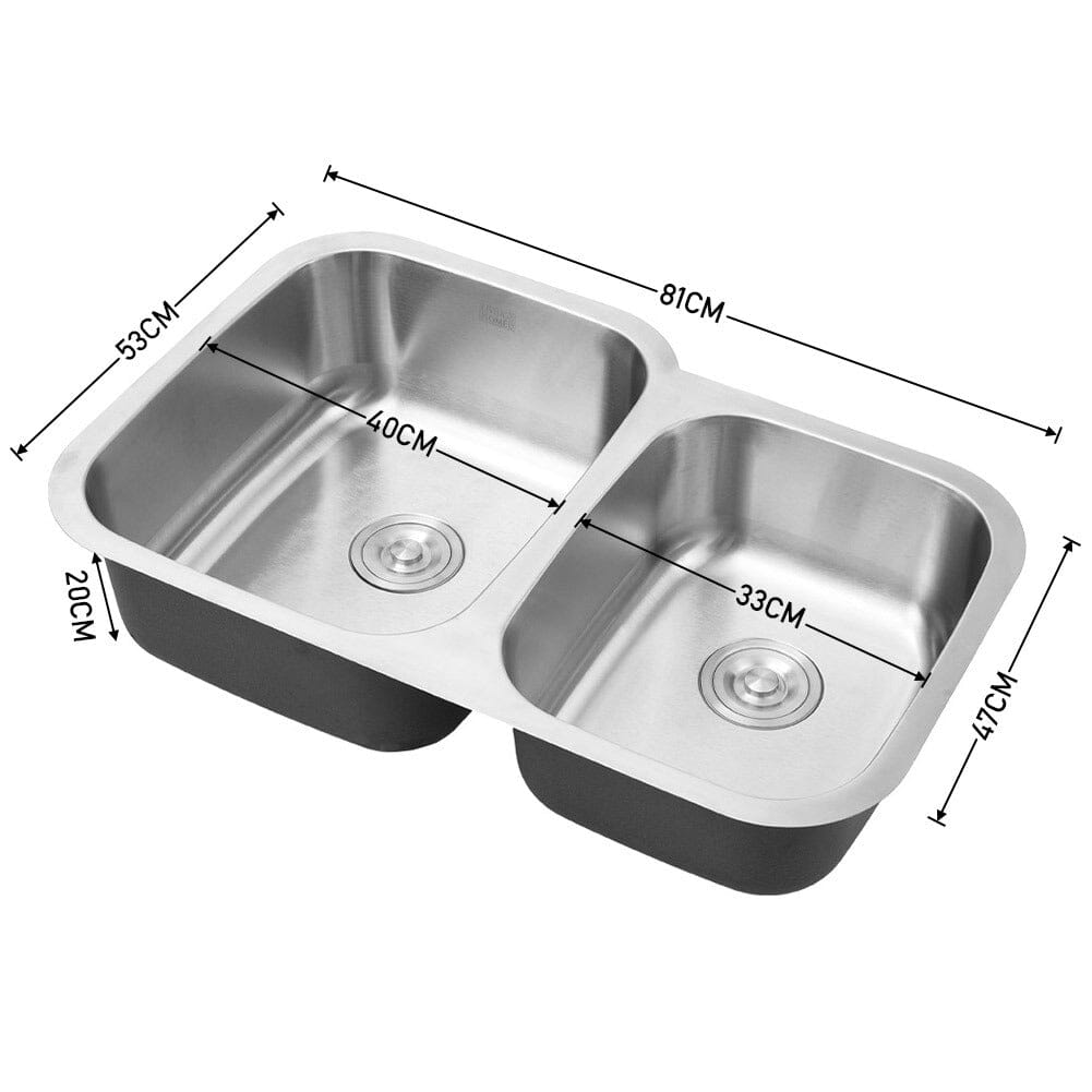 Built-In Stainless Steel Double Kitchen Sink Living and Home