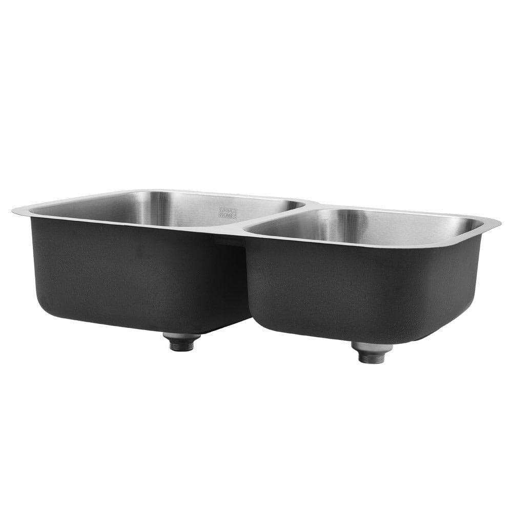 Built-In Stainless Steel Double Kitchen Sink Living and Home
