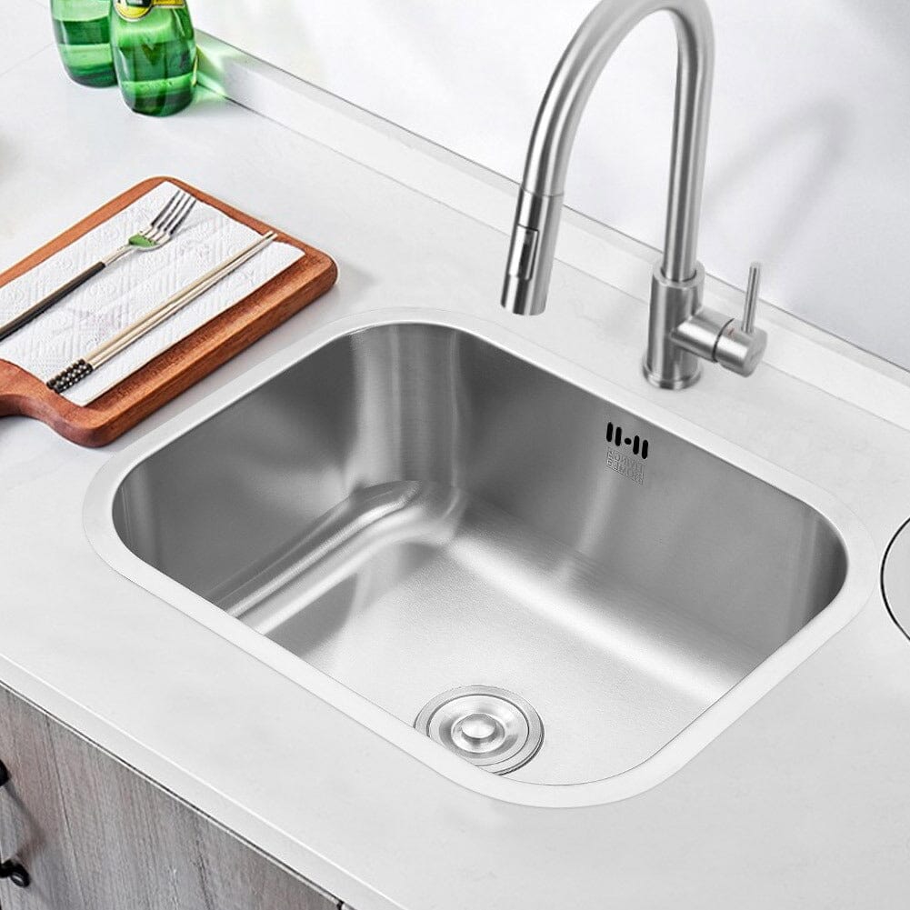 304 Stainless Steel Brushed Finish Square Stretch Sink Living and Home