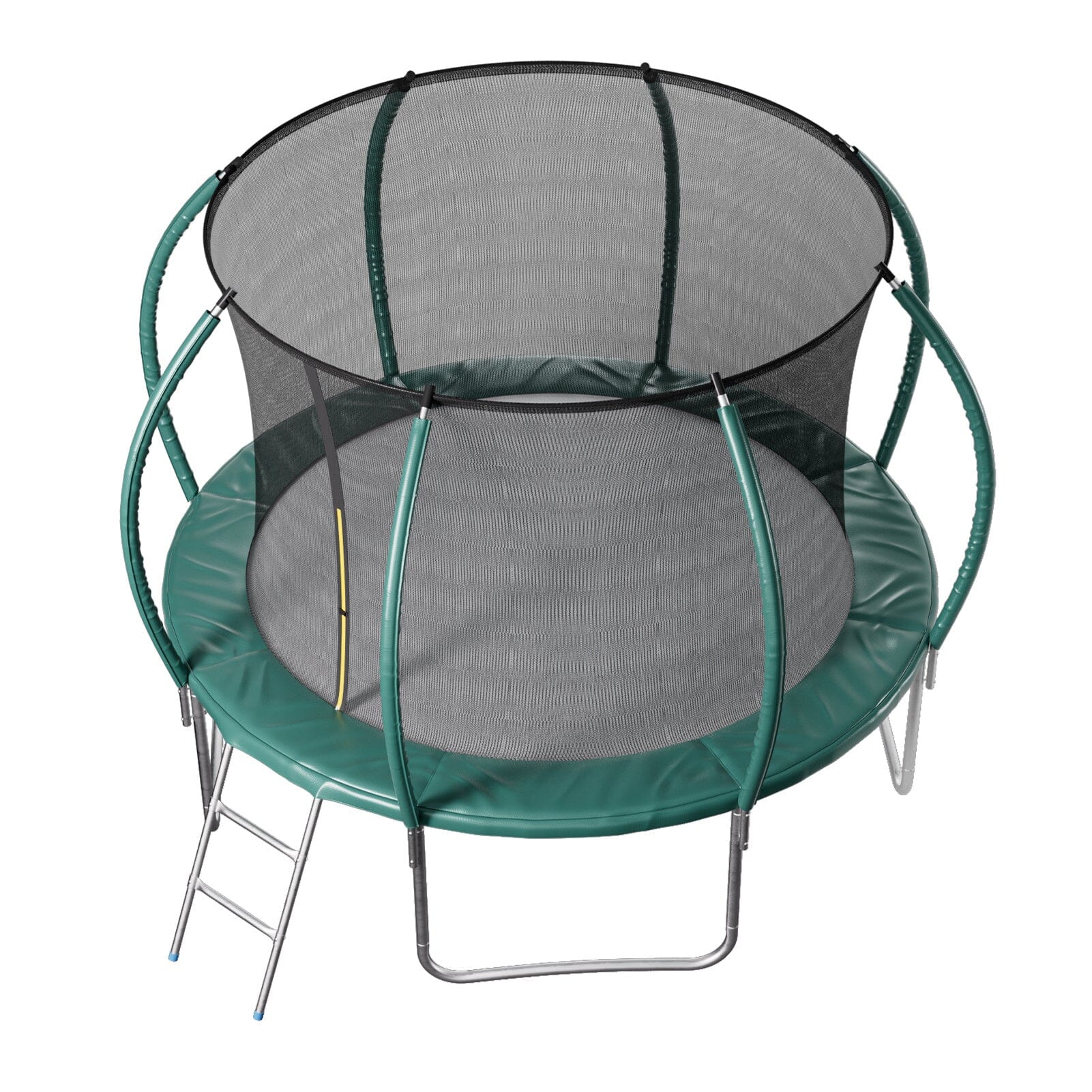 6FT/8FT/10FT/12FT/14FT Outdoor Enclosure Trampoline with Ladder in Green Living and Home
