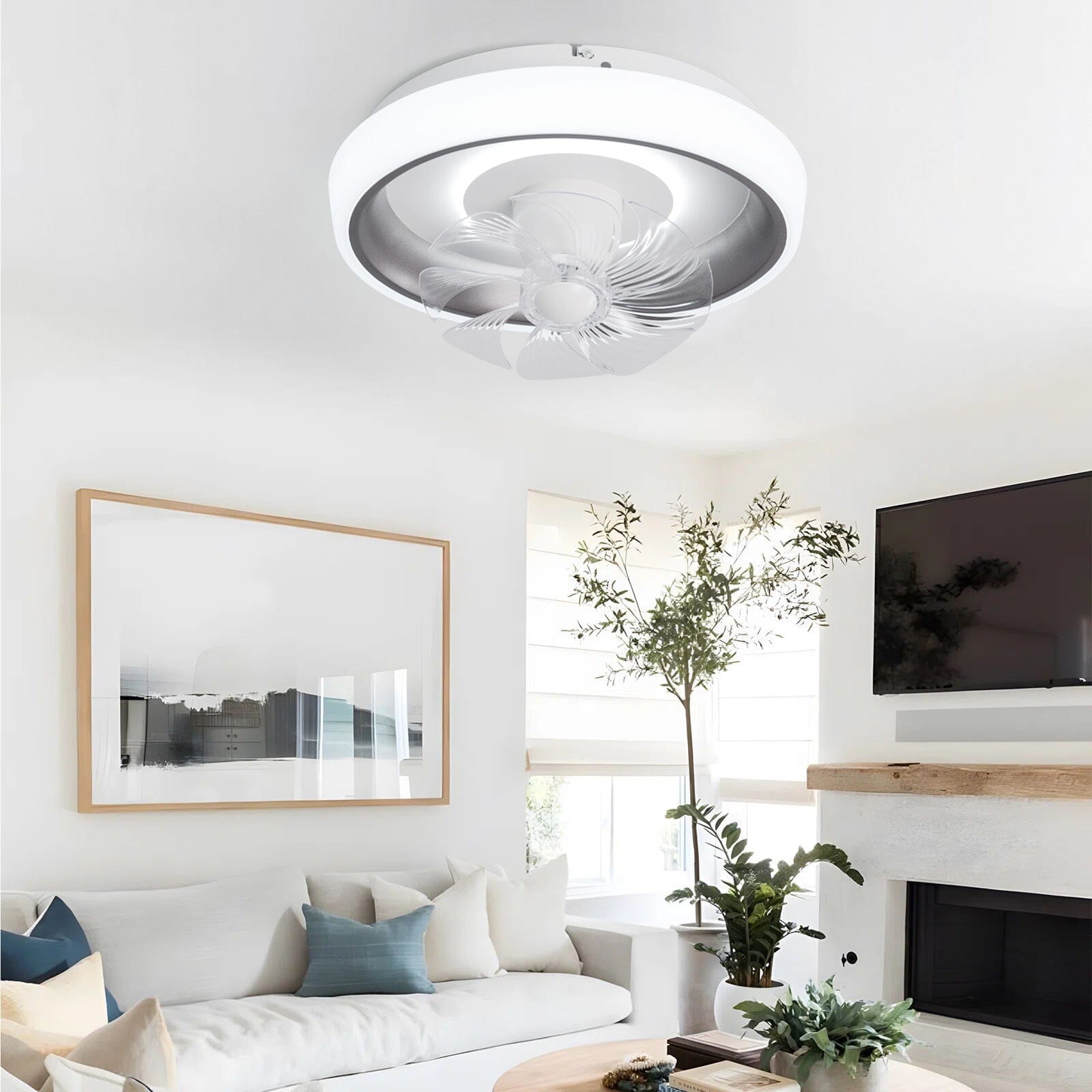 20inch Ceiling Mount LED Fan Light with 8 Blades Living and Home
