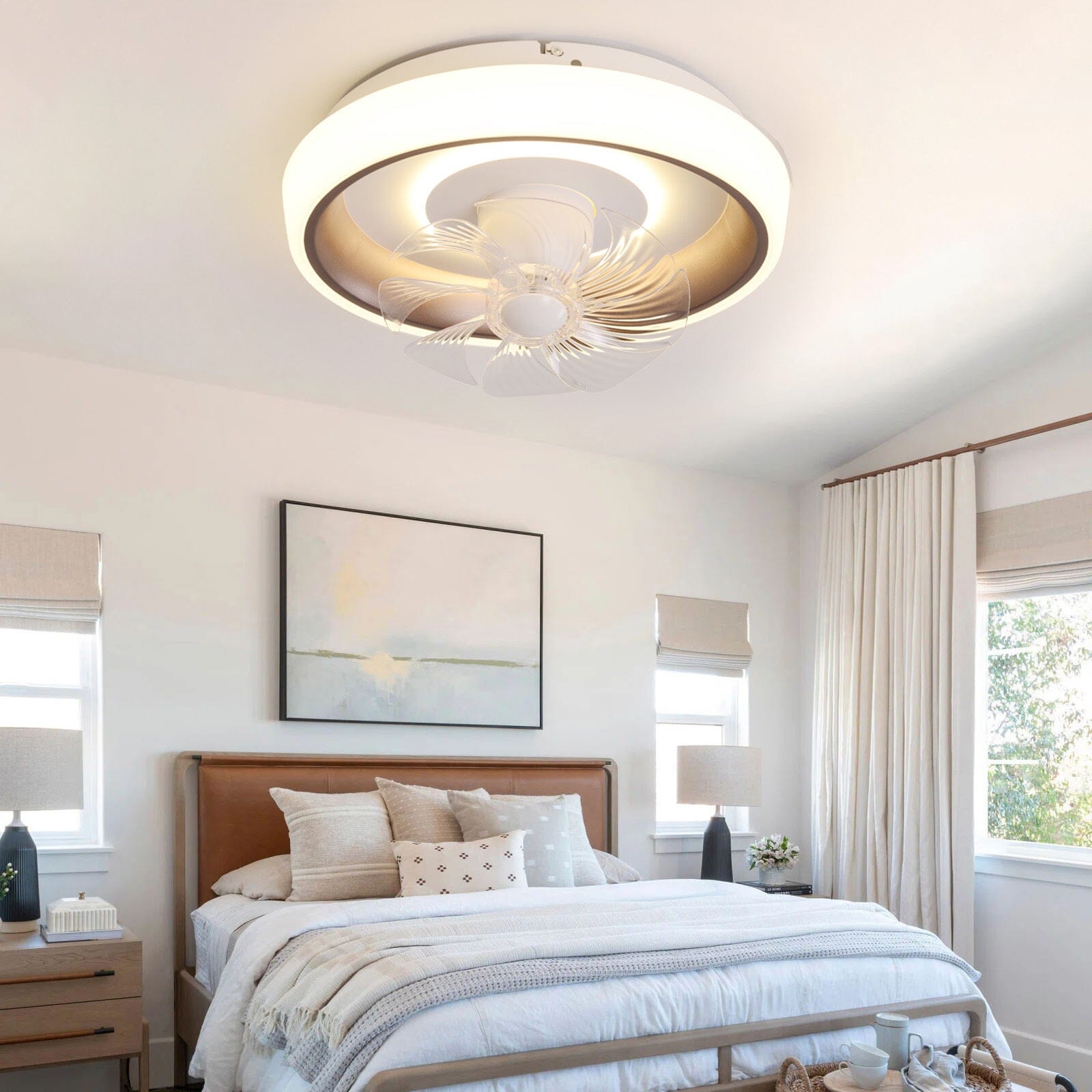 20inch Ceiling Mount LED Fan Light with 8 Blades Living and Home