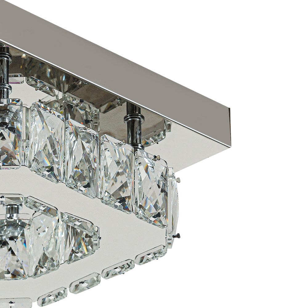 20cm Modern Square Crystal Ceiling Light Living and Home