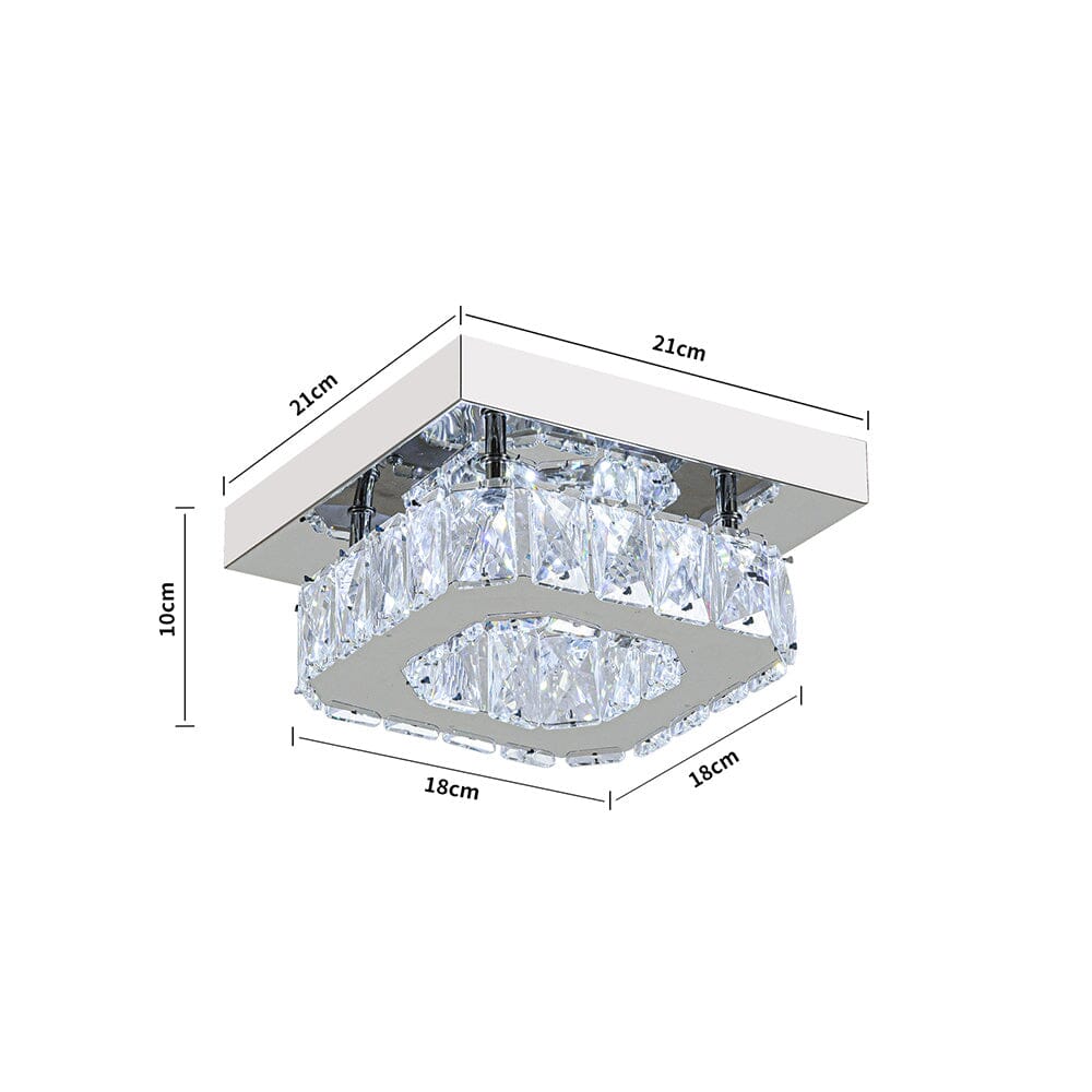 20cm Modern Square Crystal Ceiling Light Living and Home