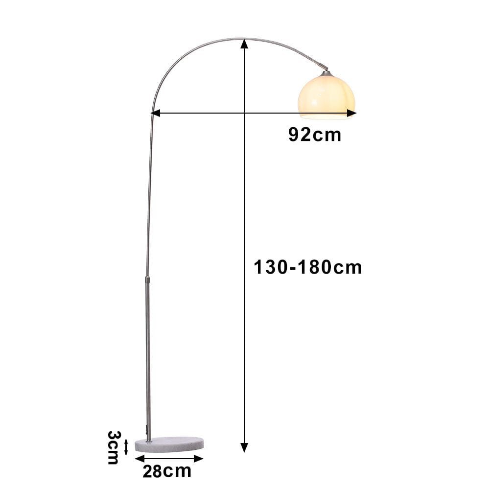 4ft-5ft Adjustable Arch LED Floor Lamp with Marble Base Floor Lamps Living and Home