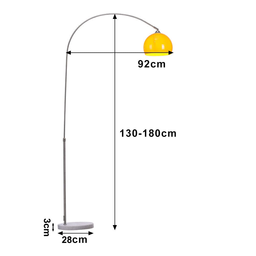 4ft-5ft Adjustable Arch LED Floor Lamp with Marble Base Floor Lamps Living and Home