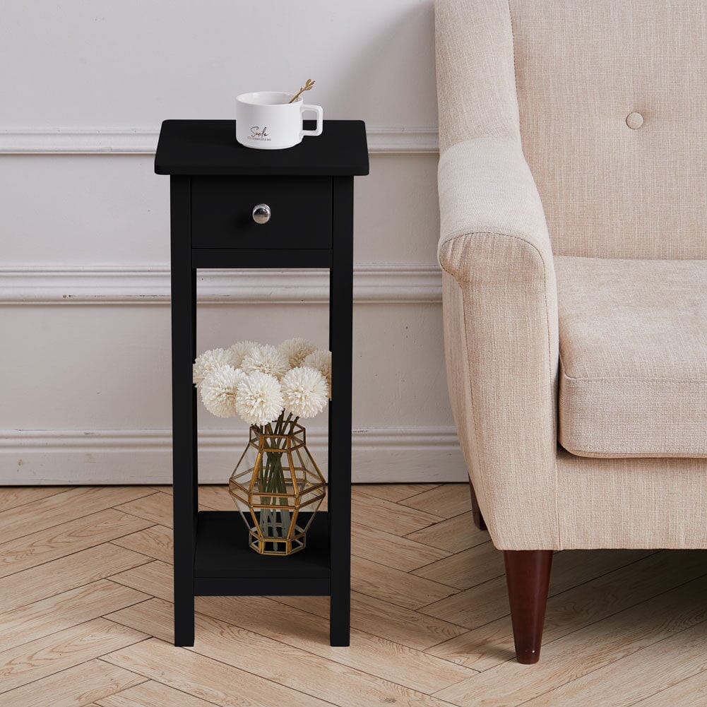 Wooden One Drawer Slim Console Table Living and Home