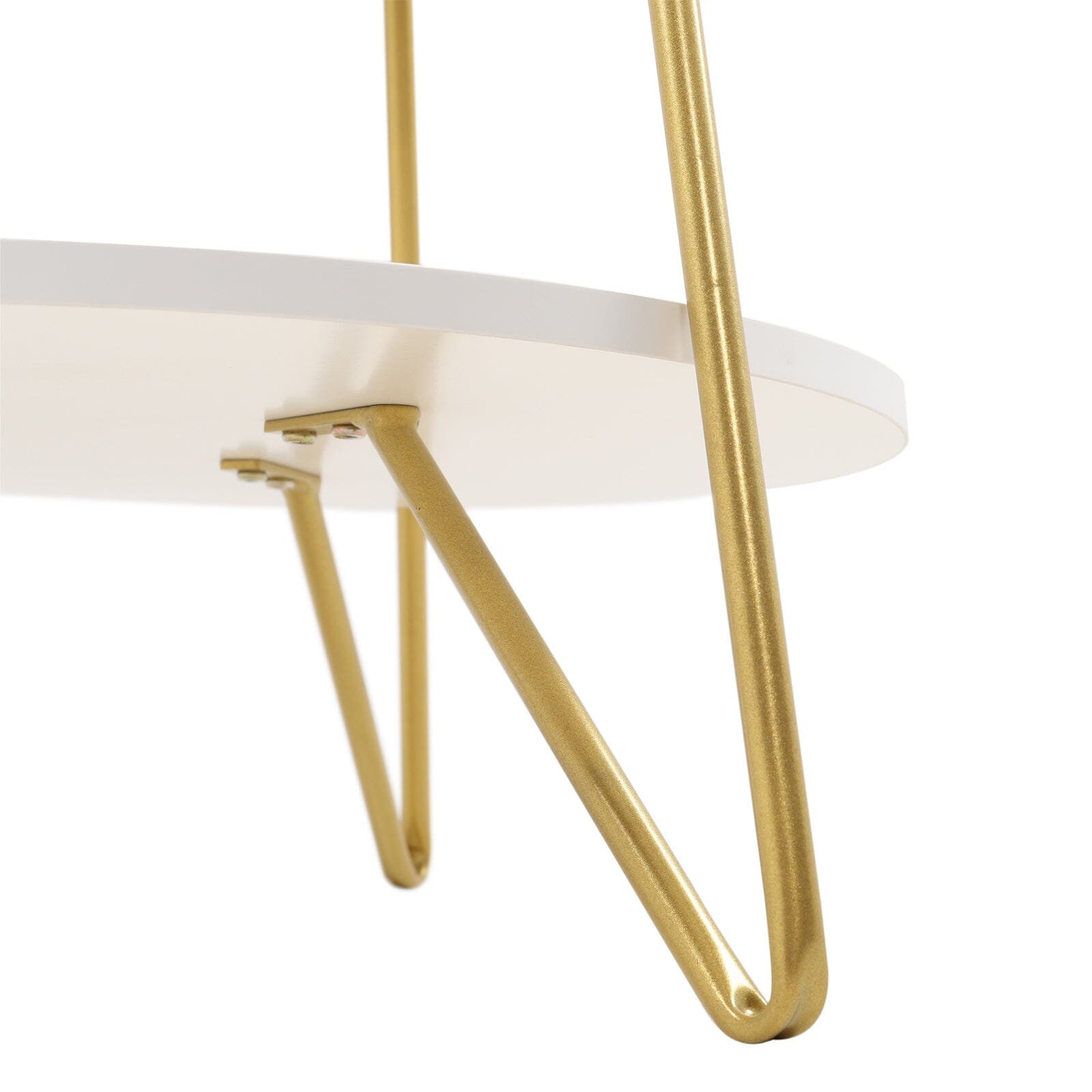 Chic 58 cm Geometric Two-Tier Round Table with Gold Frame Living and Home