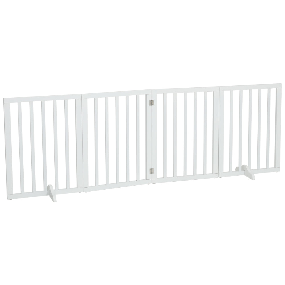 Living Room Safety Fence Wooden Folding 4-Panel Pet Gate Pet Supplies Living and Home