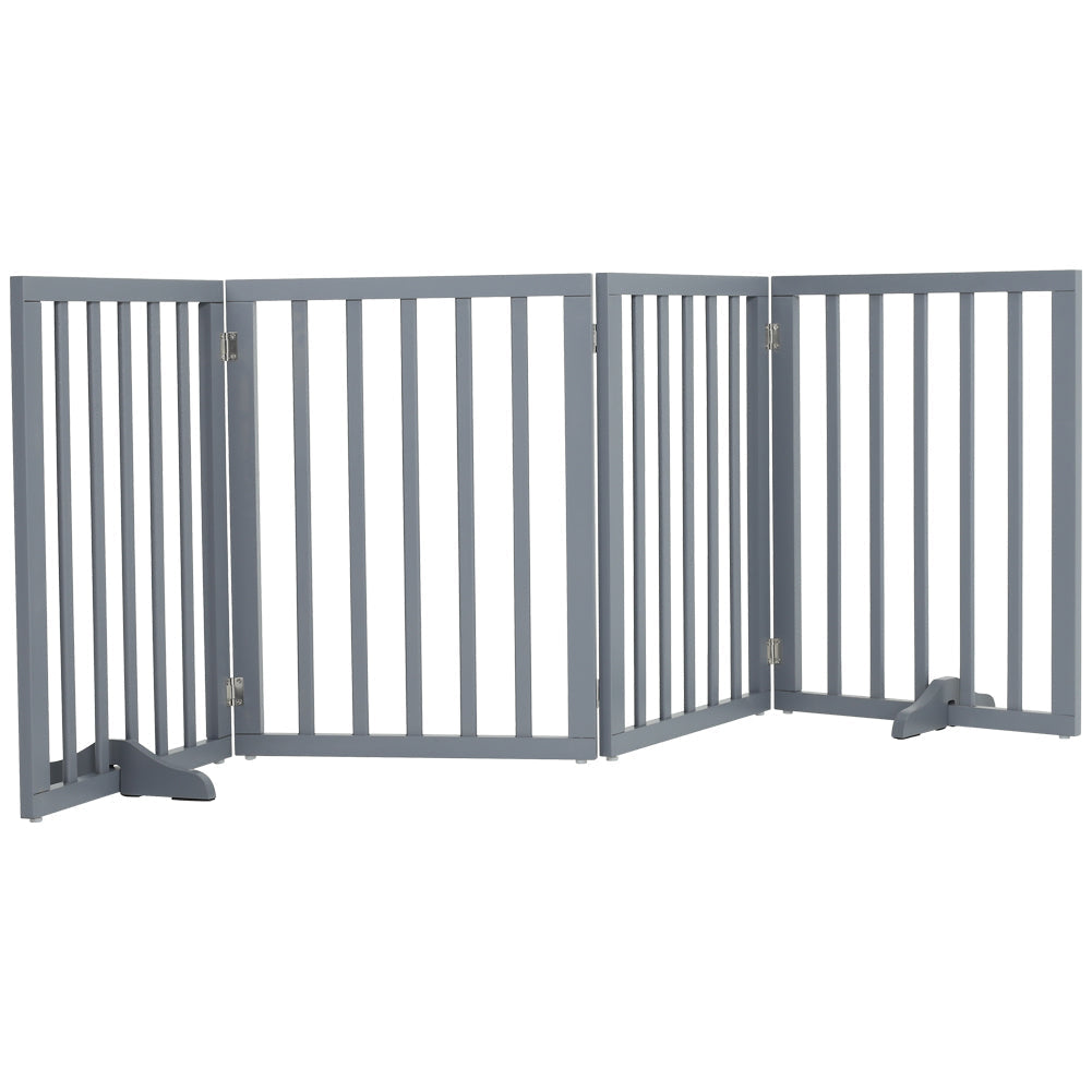 Living Room Safety Fence Wooden Folding 4-Panel Pet Gate Pet Supplies Living and Home
