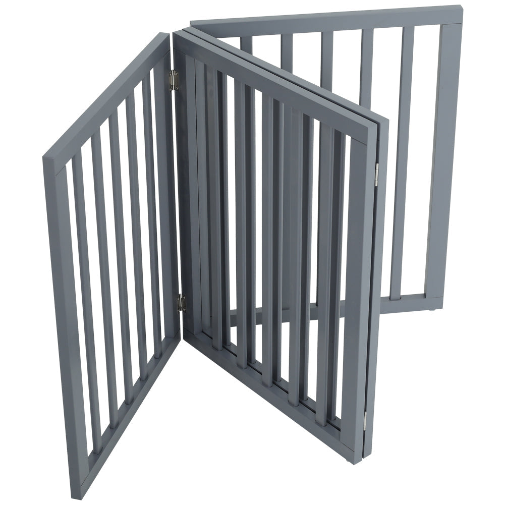 Living Room Safety Fence Wooden Folding 4-Panel Pet Gate Pet Supplies Living and Home
