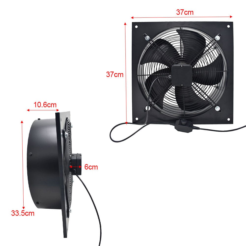 27cm H Ventilation Fan Wall-Mounted Copper Motor Exhaust Axial Fan Exhaustor Fan Living and Home