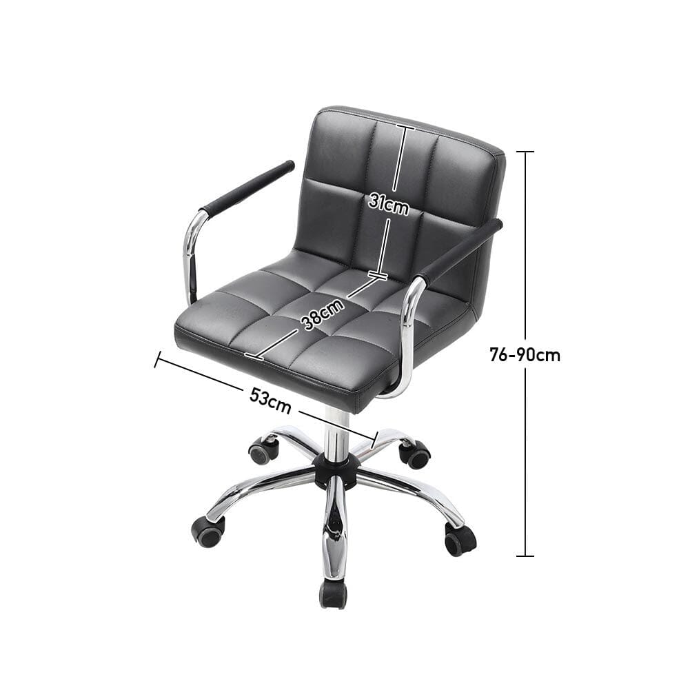 Low Back Faux Leather with Chrome Base Living and Home