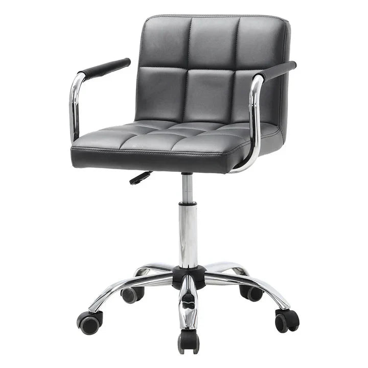 Low Back Faux Leather with Chrome Base Living and Home