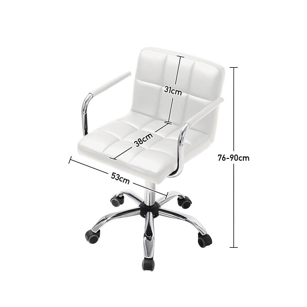 Low Back Faux Leather with Chrome Base Living and Home