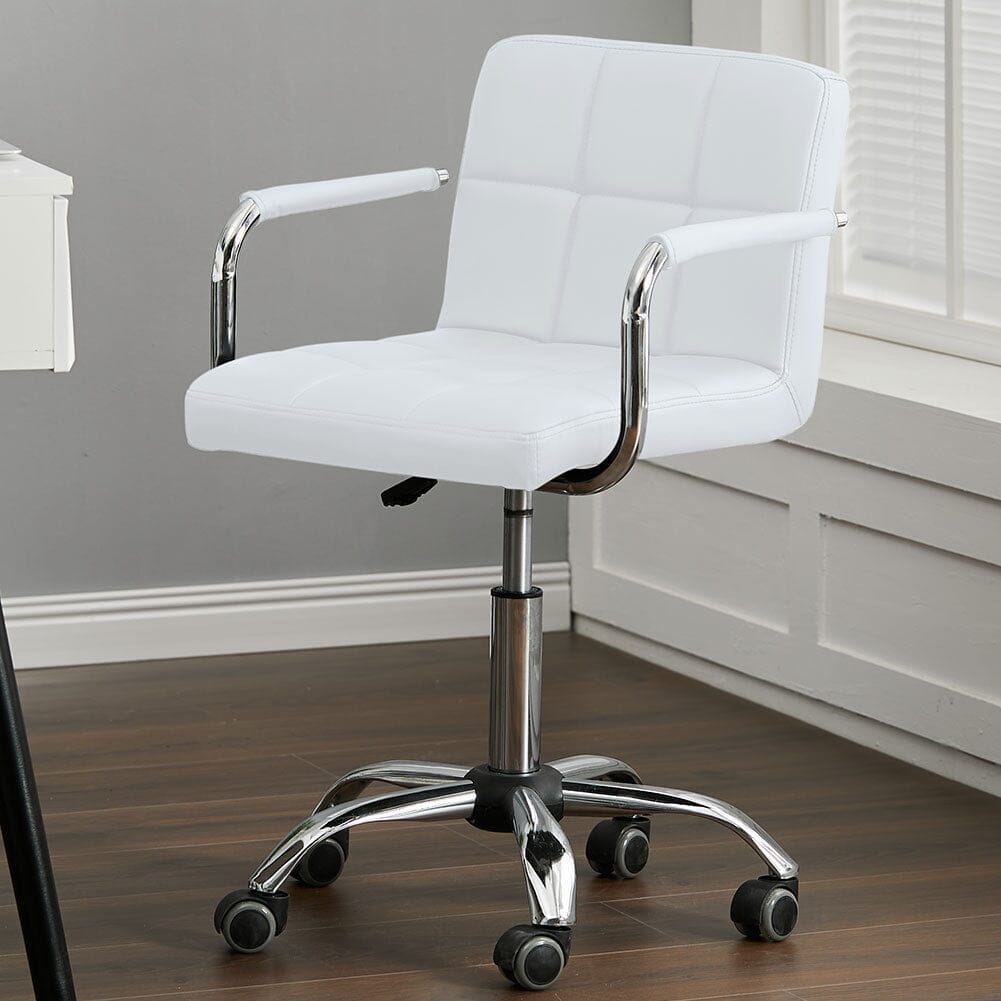 Low Back Faux Leather with Chrome Base Living and Home