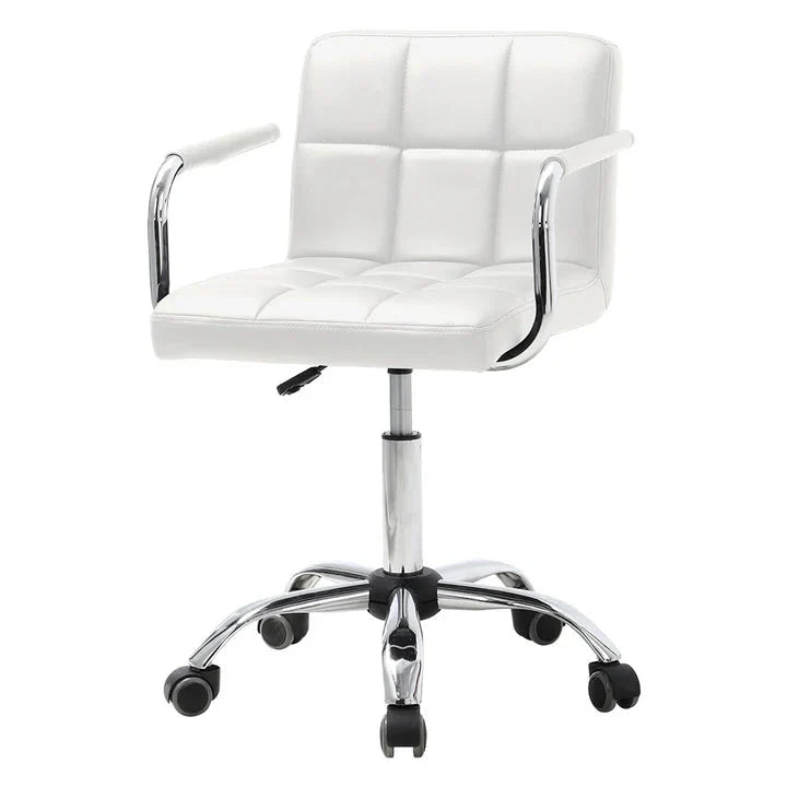 Low Back Faux Leather with Chrome Base Living and Home
