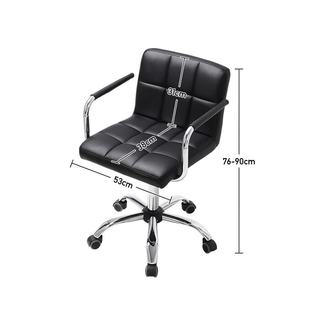 Low Back Faux Leather with Chrome Base Living and Home