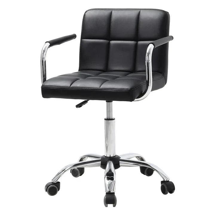 Low Back Faux Leather with Chrome Base Living and Home
