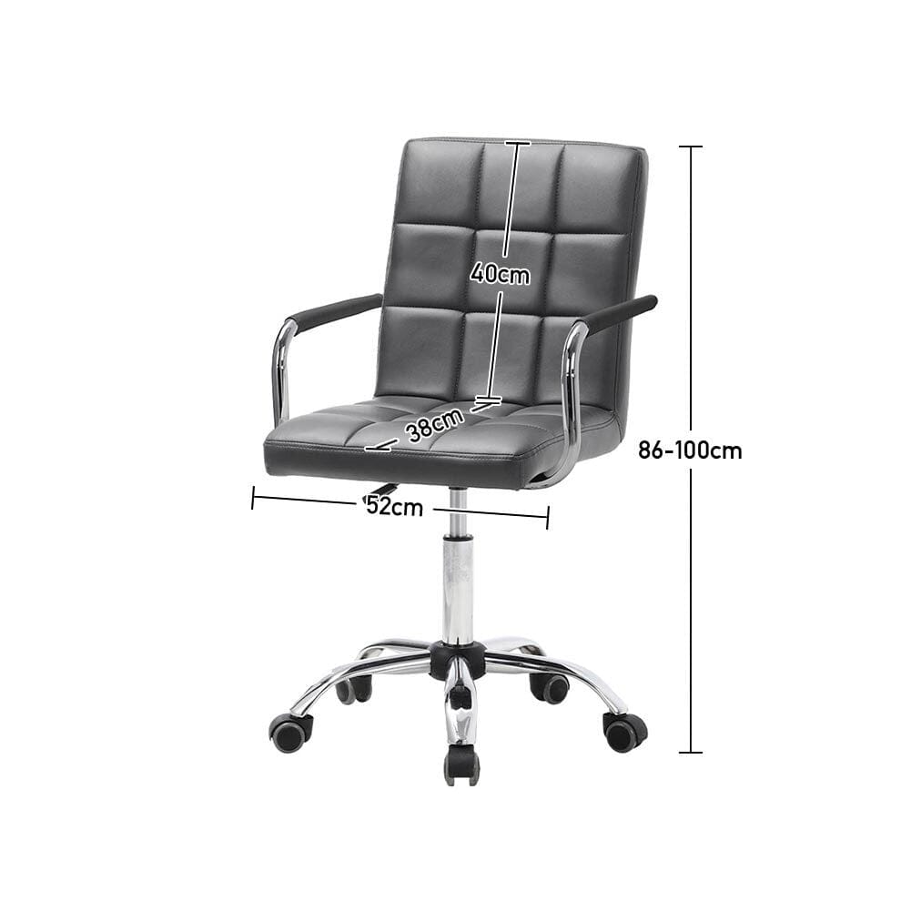 Mid Back Faux Leather with Chrome Base Living and Home