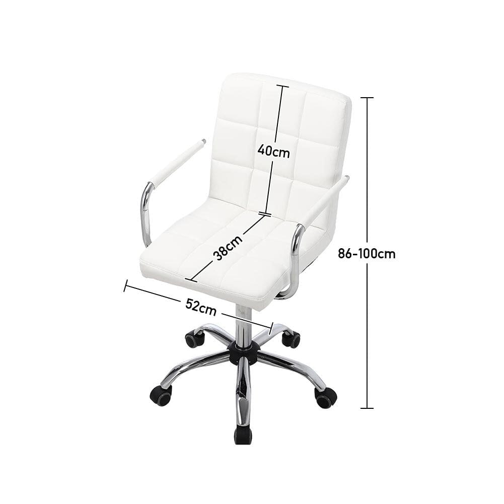 Mid Back Faux Leather with Chrome Base Living and Home