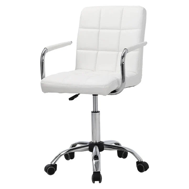 Mid Back Faux Leather with Chrome Base Living and Home