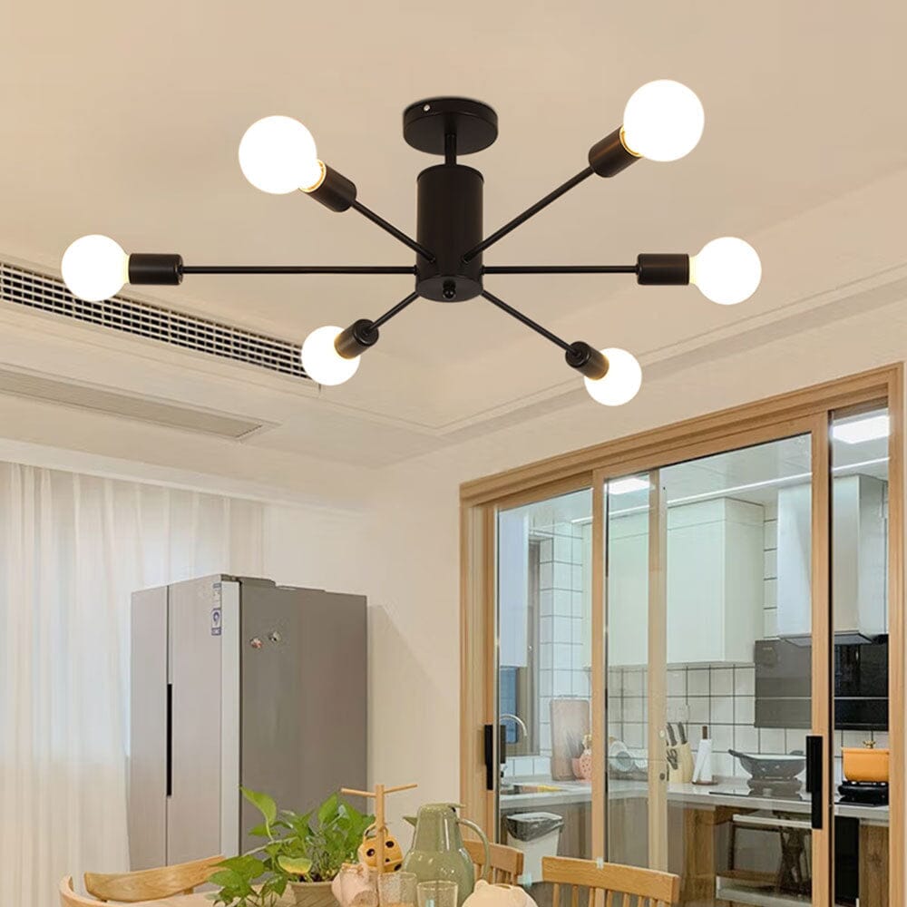 Industrial Style 6-Light Ceiling Light Living and Home