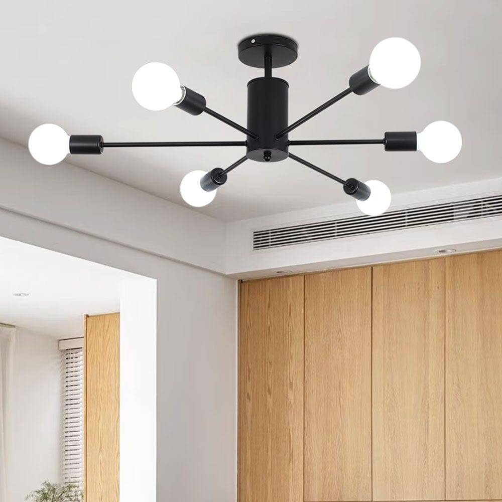 Industrial Style 6-Light Ceiling Light Living and Home
