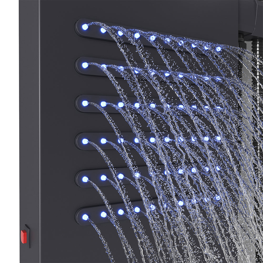 LED Lights Shower Panel 4 Function Wall Mount Shower System Bathroom Shower Living and Home