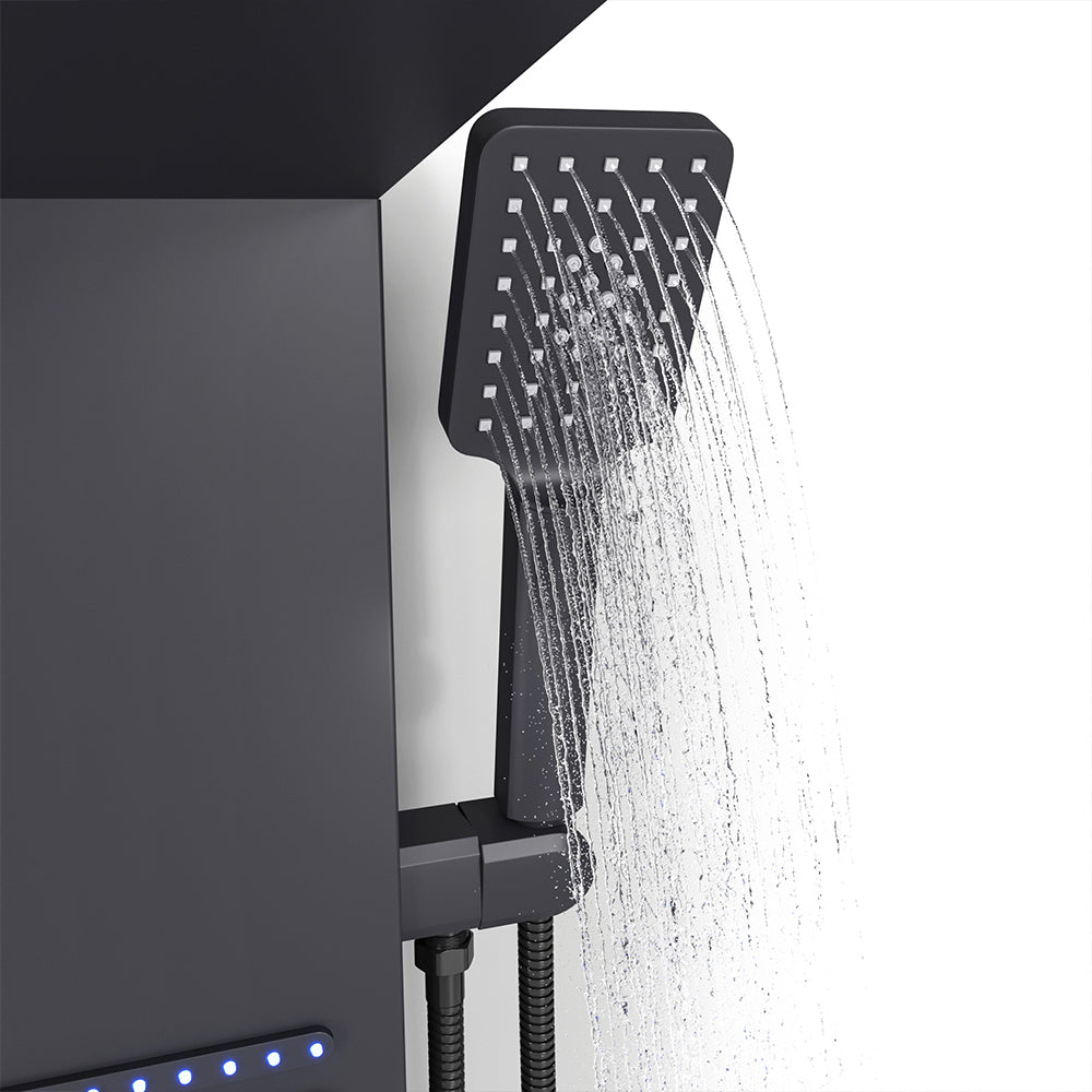 LED Lights Shower Panel 4 Function Wall Mount Shower System Bathroom Shower Living and Home