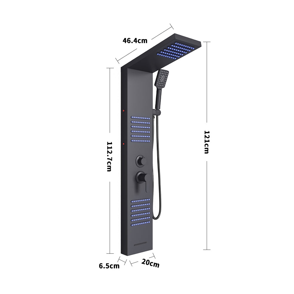 LED Lights Shower Panel 4 Function Wall Mount Shower System Bathroom Shower Living and Home