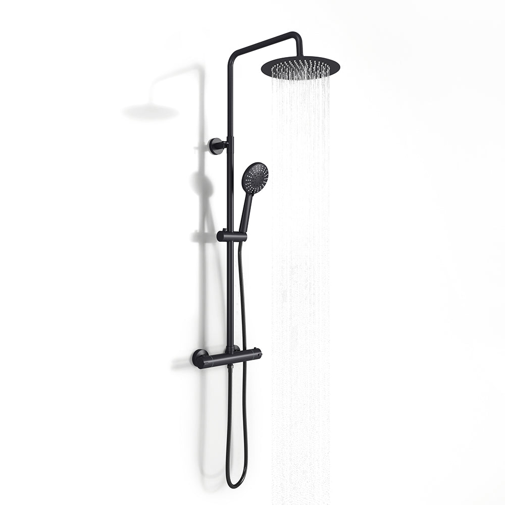 Round Shower Column Triple Function Shower Mixer Set Bathroom Shower Living and Home