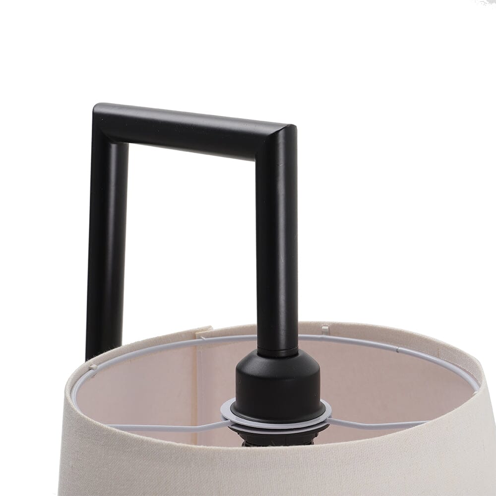150cm H Metal Tray Table Floor Lamp with Linen Lampshade Floor Lamps Living and Home