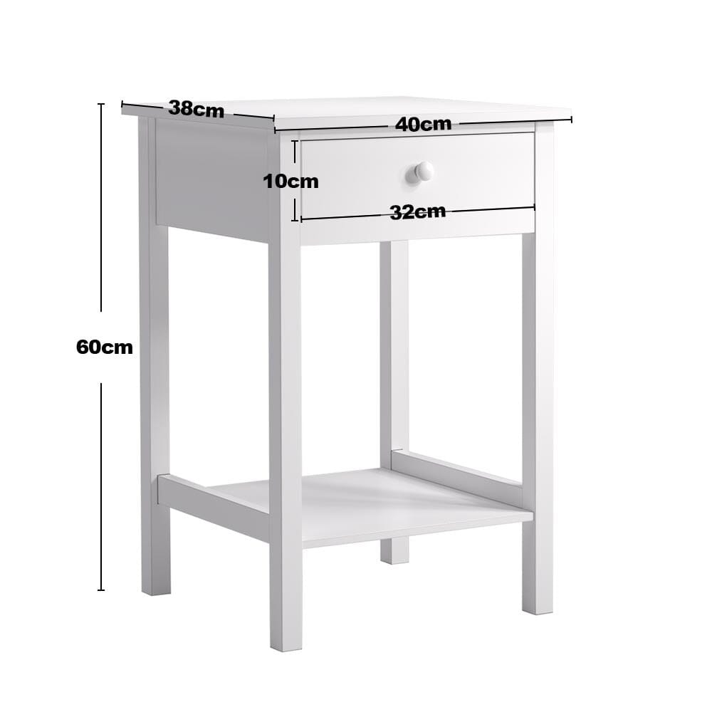 Elegant White Side Table with Eco-Friendly Design and Drawer Living and Home