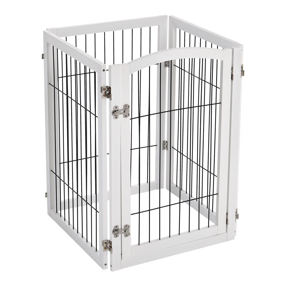 4-Panel Wooden Folding Pet Playpen Pet Playpens Living and Home