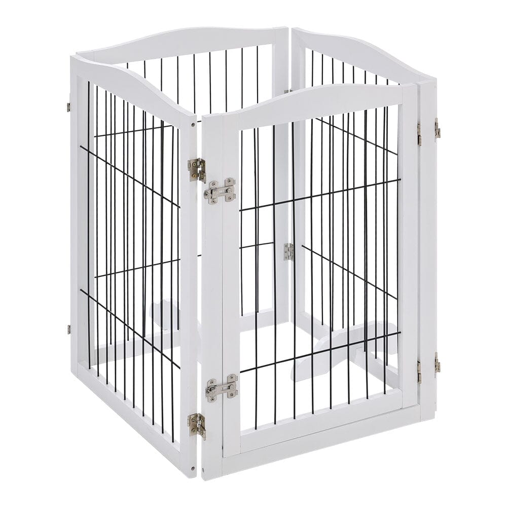 Freestanding Wooden Pet Playpen 4-Panel Pet Playpens Living and Home