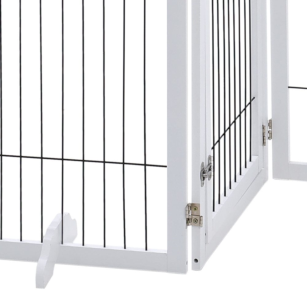 Freestanding Wooden Pet Playpen 4-Panel Pet Playpens Living and Home