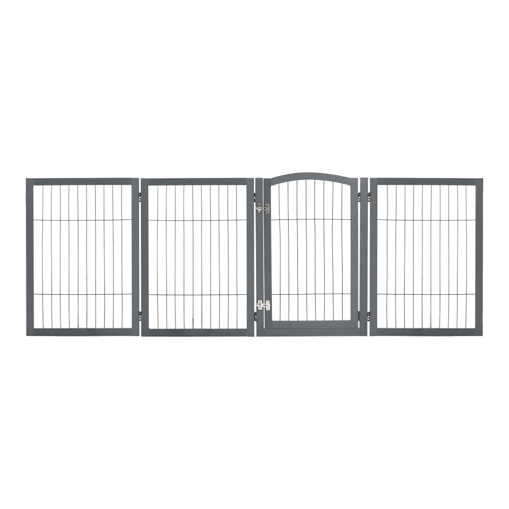 Freestanding Wooden Pet Playpen 4-Panel Pet Playpens Living and Home