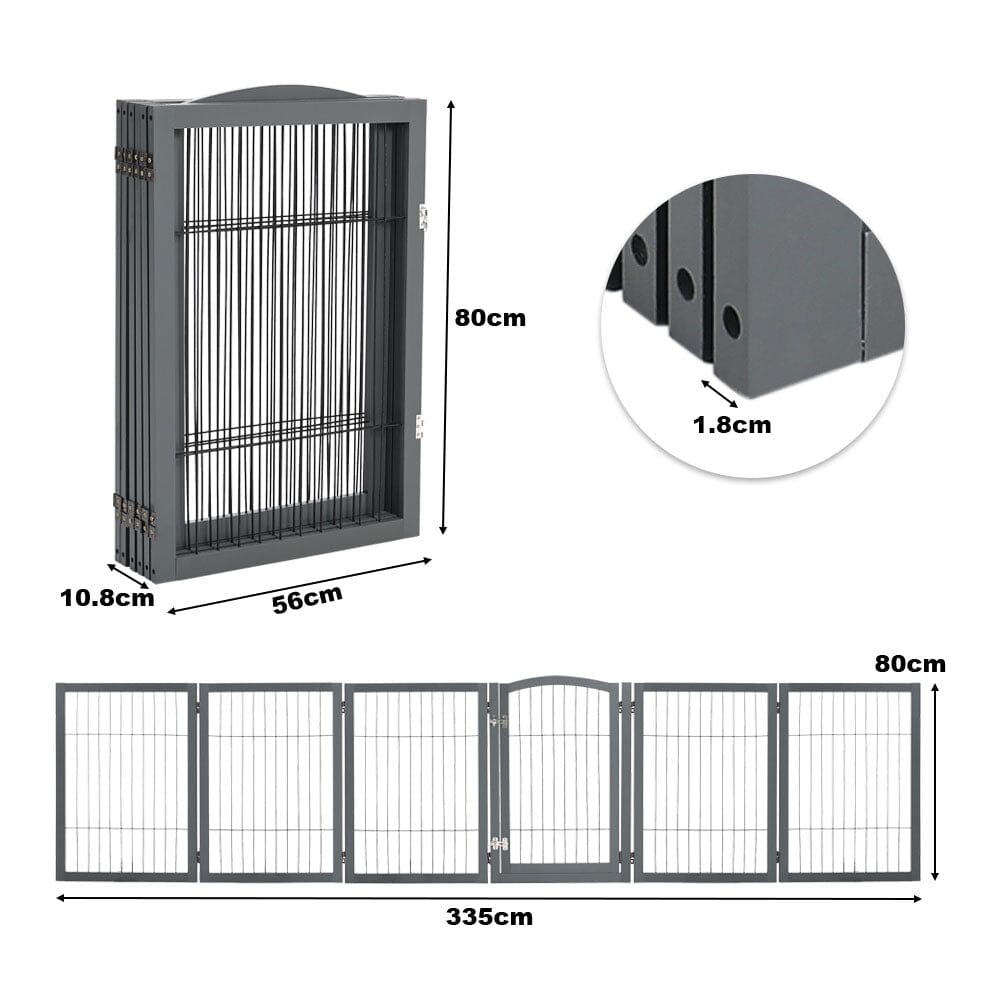 Freestanding Wooden Pet Playpen 4-Panel Pet Playpens Living and Home