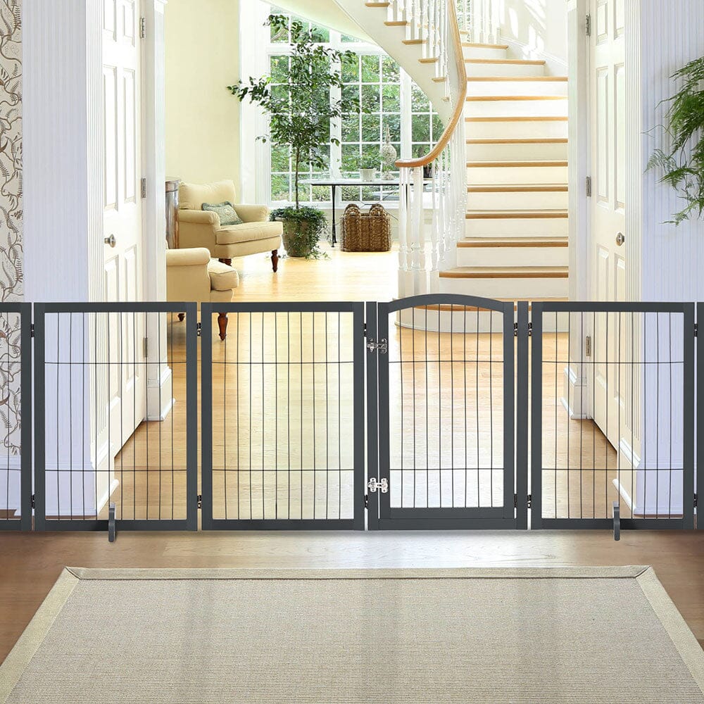 Freestanding Wooden Pet Playpen 4-Panel Pet Playpens Living and Home