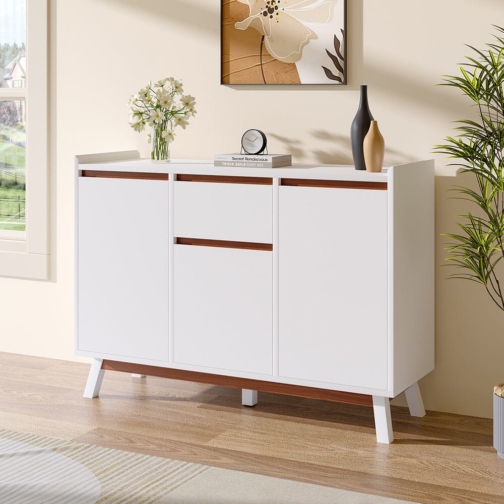 White Storage Sideboard with Drawer Living and Home
