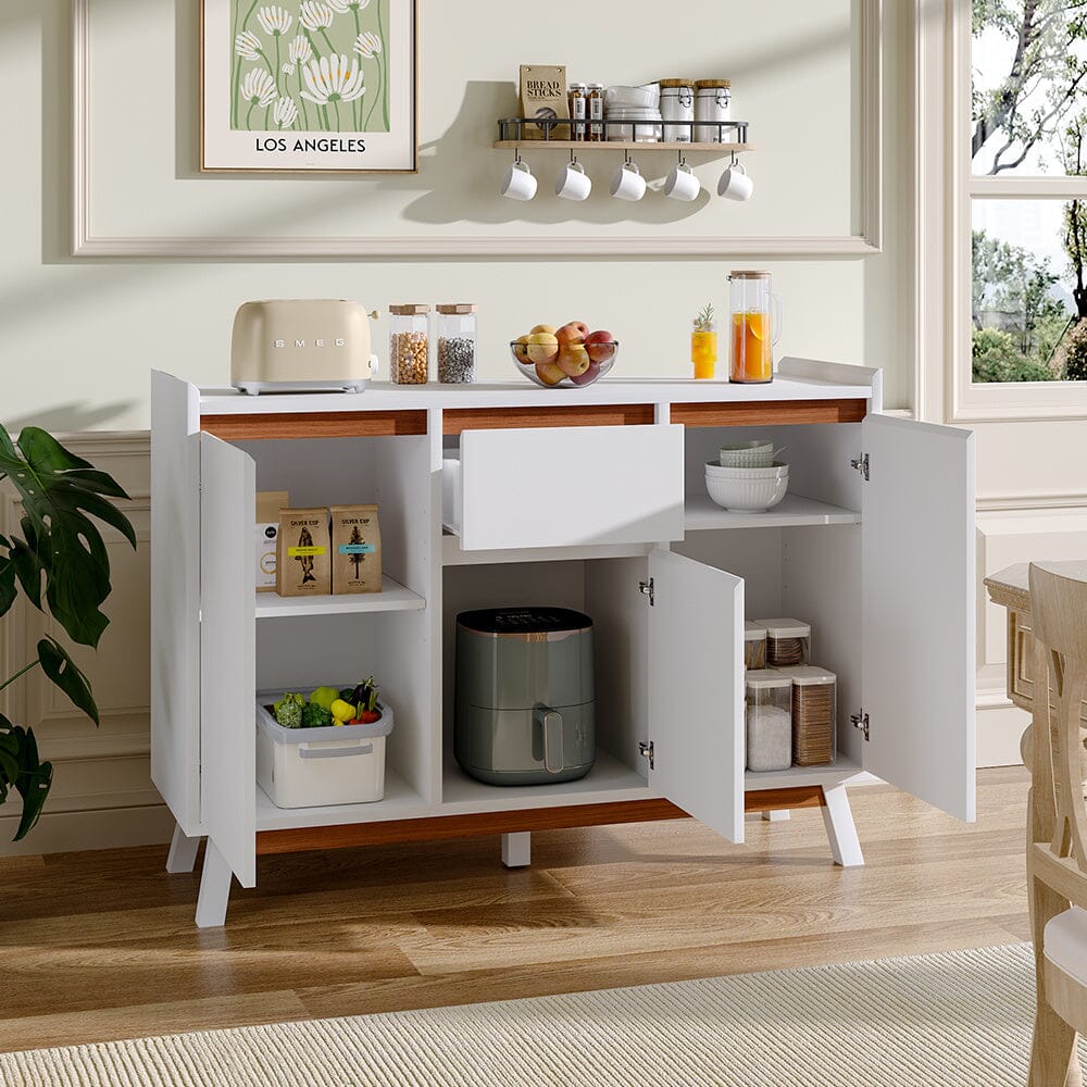 White Storage Sideboard with Drawer Living and Home
