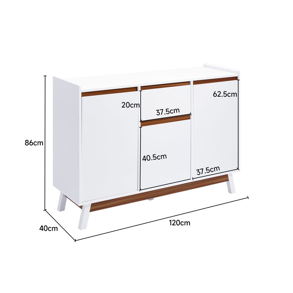 White Storage Sideboard with Drawer Living and Home