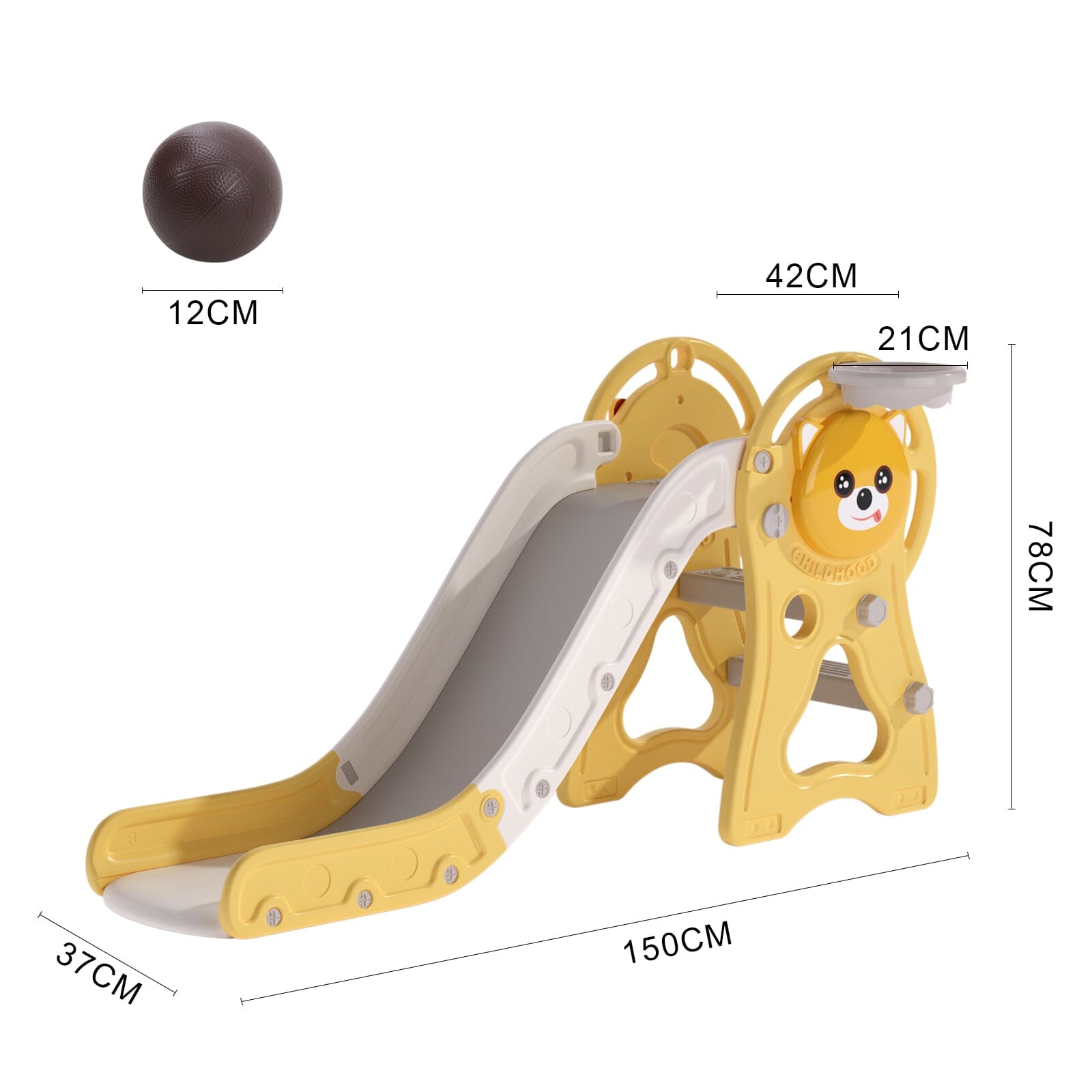 Toddler Slide with Basketball Hoop for Indoor Outdoor Swing & Slide Living and Home